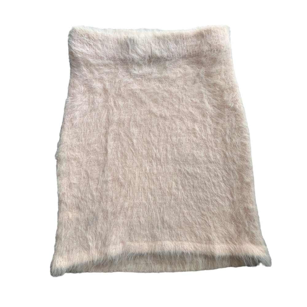 Missguided Peach Fuzzy Bodycon Skirt